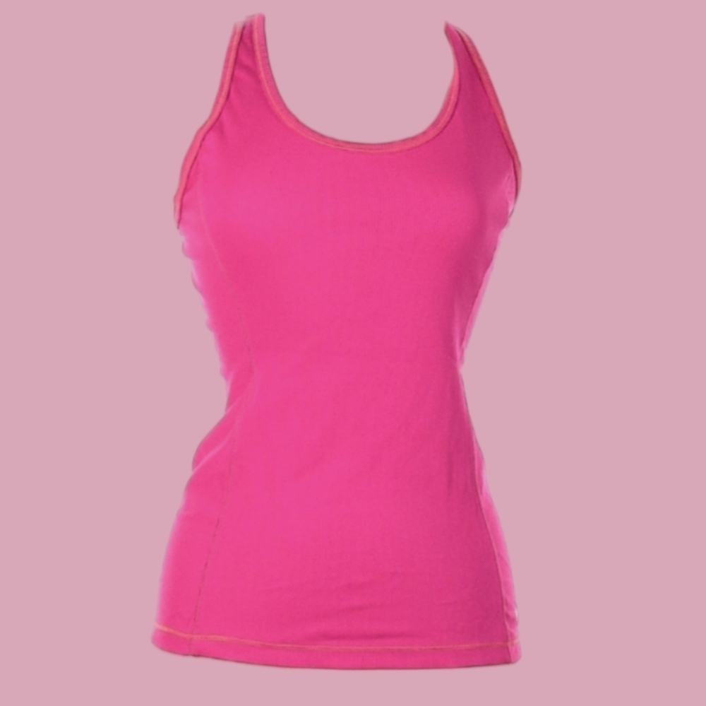 🏋️‍♀️Bright Pink Racerback Athletic Tank by Spaulding